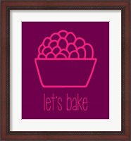 Framed Let's Bake - Dessert II Magenta