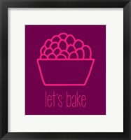 Framed Let's Bake - Dessert II Magenta