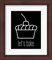 Framed Let's Bake - Dessert I Black