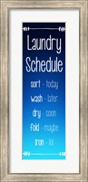 Framed Laundry Schedule - Ocean Blue