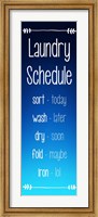 Framed Laundry Schedule - Ocean Blue