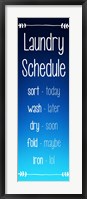 Framed Laundry Schedule - Ocean Blue