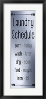 Framed Laundry Schedule - Silver