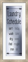 Framed Laundry Schedule - Silver
