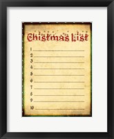 Framed Christmas List