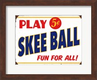 Framed Skeeball Sign