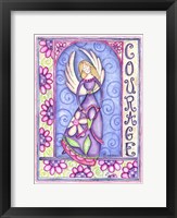 Framed Courage Angel with Pink Ribbon