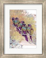 Framed Purple Parrots