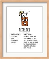 Framed Iced Tea Recipe White Background