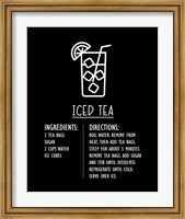 Framed Iced Tea Recipe Black Background