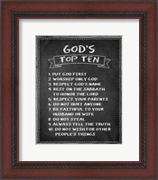 Framed God's Top Ten Chalkboard