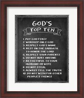 Framed God's Top Ten Chalkboard
