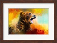 Framed Colorful Expressions Grizzly Bear 2