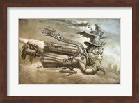Framed Steampunk Cat Rocketeer
