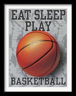 Framed Eat Sleep Play Basketball