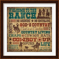 Framed Welcome to the Ranch