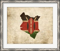 Framed Map with Flag Overlay Kenya