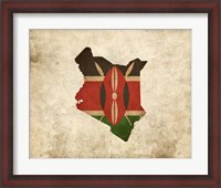Framed Map with Flag Overlay Kenya