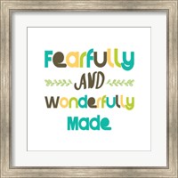 Framed Fearfully and Wonderfully Made - Blue and Brown