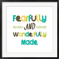 Framed Fearfully and Wonderfully Made - Blue and Brown