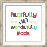 Framed Fearfully and Wonderfully Made - Red and Blue