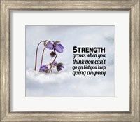 Framed Strength Grows - Flowers in Snow Color