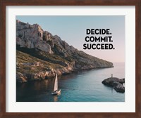 Framed Decide Commit Succeed - Sailboat Color