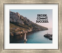 Framed Decide Commit Succeed - Sailboat Color