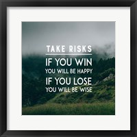 Framed Take Risks - Forest Landscape Color