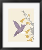 Framed Hummingbird and flowers