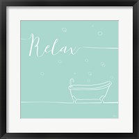 Underline Bath V Teal Framed Print