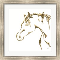 Framed Gilded Cowpony on White