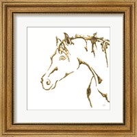 Framed Gilded Cowpony on White