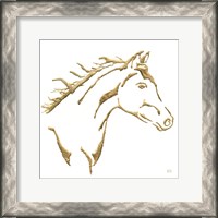 Framed Gilded Filly on White