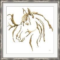 Framed Gilded Mare on White