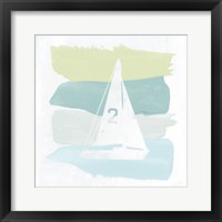 Seaside Swatch Sailboat Framed Print
