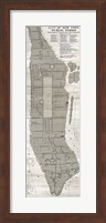 Framed New York Parks Map Vertical