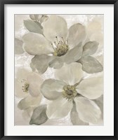 Framed White on White Floral I Crop Neutral