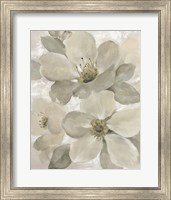 Framed White on White Floral I Crop Neutral