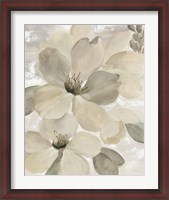 Framed White on White Floral II Crop Neutral