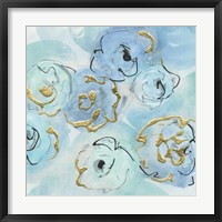 Gold Edged Teal II Framed Print