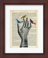 Framed Bird in the Hand
