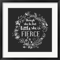 Framed Though She Be But Little - Wreath Doodle Gray