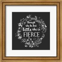 Framed Though She Be But Little - Wreath Doodle Gray