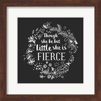 Framed Though She Be But Little - Wreath Doodle Gray