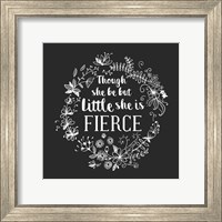 Framed Though She Be But Little - Wreath Doodle Gray