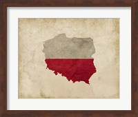 Framed Map with Flag Overlay Poland