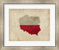 Framed Map with Flag Overlay Poland