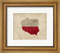 Framed Map with Flag Overlay Poland