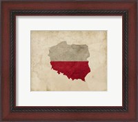 Framed Map with Flag Overlay Poland